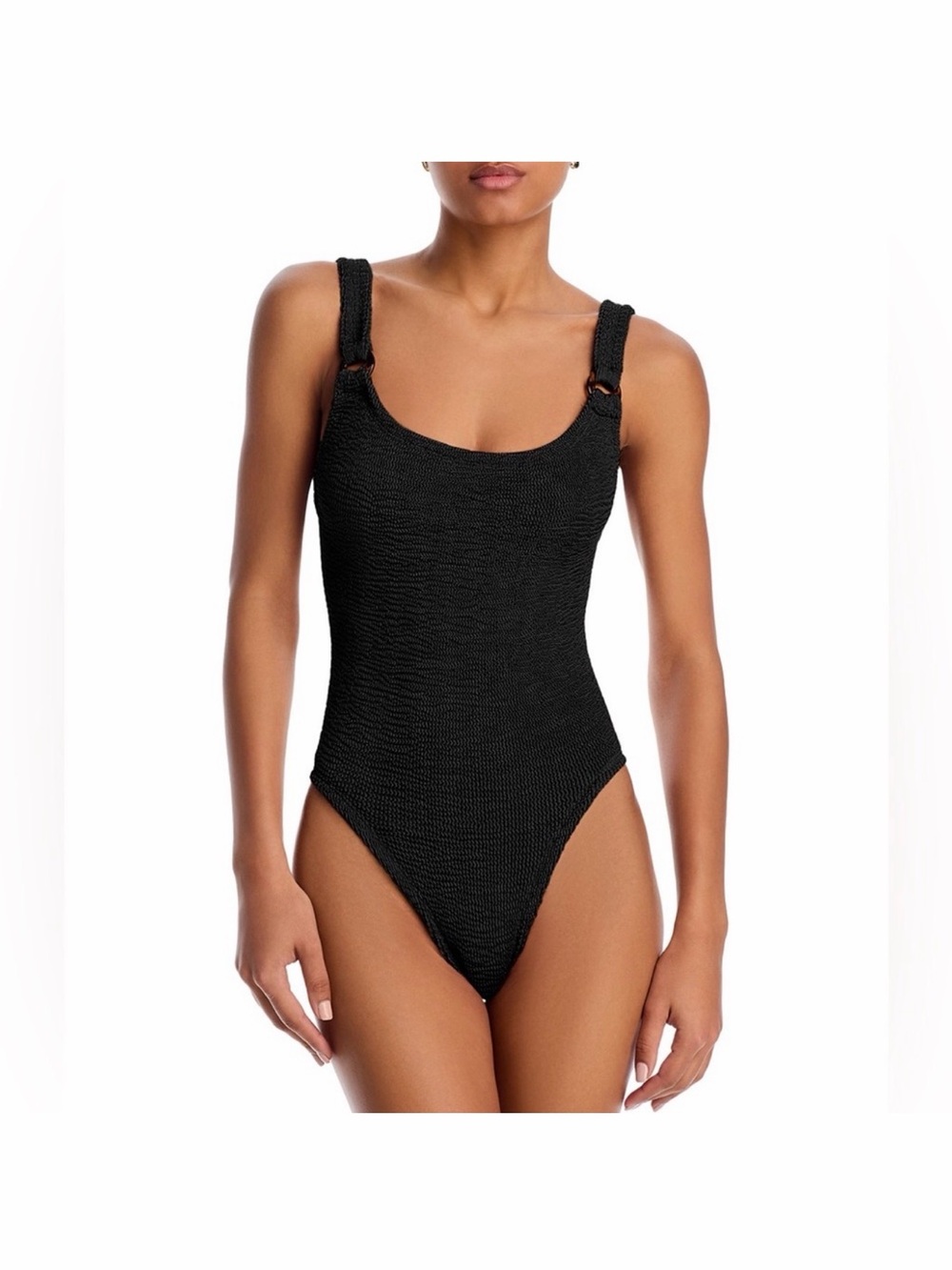 HUNZA G - Domino Crinkle One Piece Swimsuit NWOT
